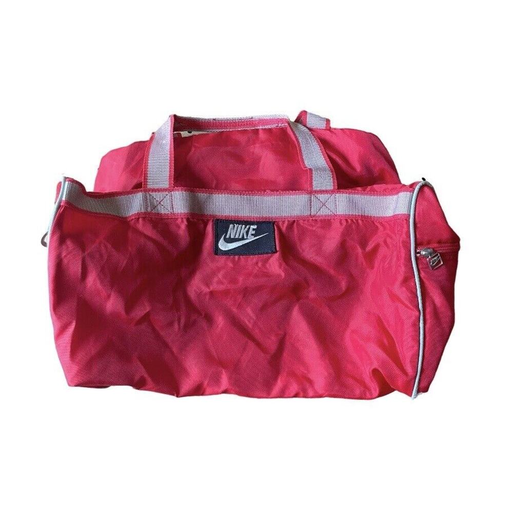 Nike Air Jordan Vintage 70s/80s Small Zippered Gym Duffle Bag Logo Red